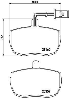 Bremsbelagsatz, Scheibenbremse BREMBO P A6 006