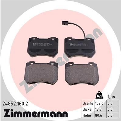 Bremsbelagsatz Bremsbeläge ZIMMERMANN 24852.160.2