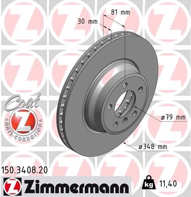 Bremsscheibe ZIMMERMANN 150.3408.20