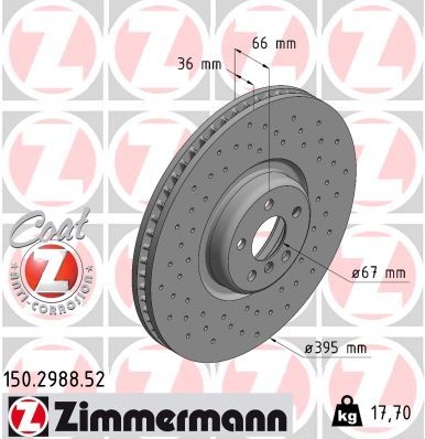 Bremsscheibe ZIMMERMANN 150.2988.52