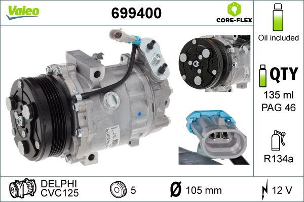 Kompressor, Klimaanlage VALEO 699400