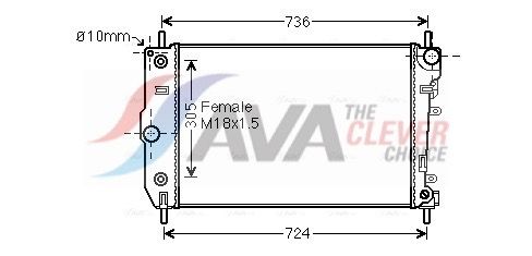 Kühler, Motorkühlung AVA QUALITY COOLING JR2047
