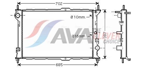 Kühler, Motorkühlung AVA QUALITY COOLING FD2381