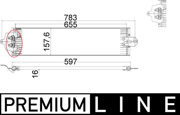 Ölkühler, Automatikgetriebe MAHLE CLC49000P