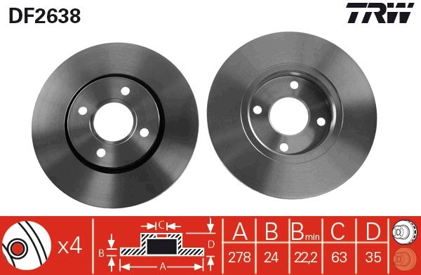 Bremsscheibe TRW DF2638