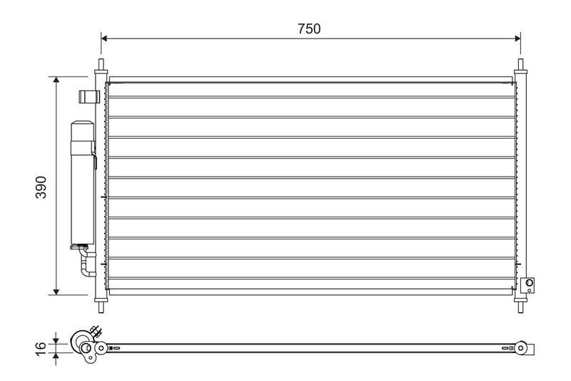 Klimakondensator Klimakühler VALEO 822704