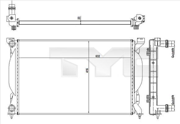 Kühler, Motorkühlung TYC 702-0012-r