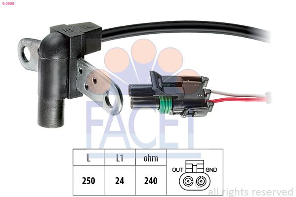 Kurbelwellensensor FACET 9.0008