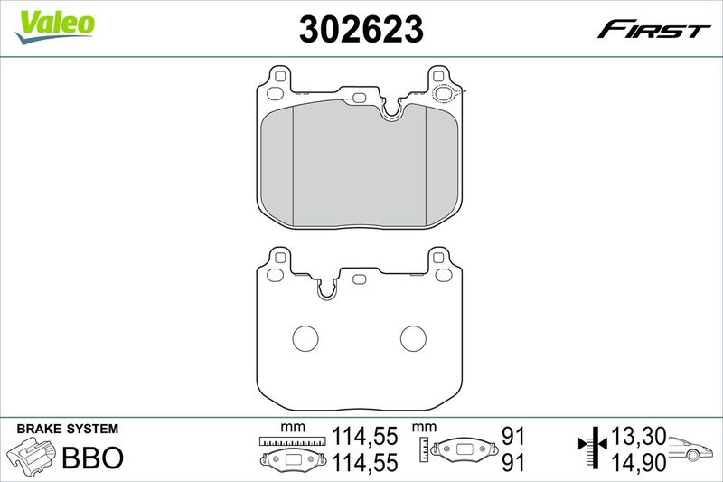 Bremsbelagsatz, Scheibenbremse VALEO 302623