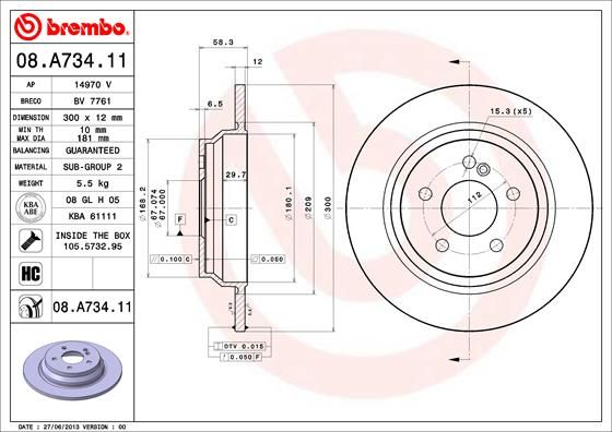 Bremsscheibe BREMBO 08.A734.11