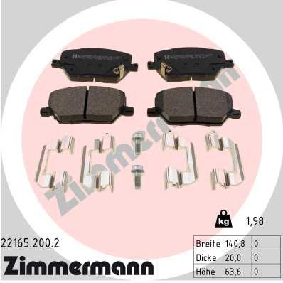 Bremsbelagsatz Bremsbeläge ZIMMERMANN 22165.200.2