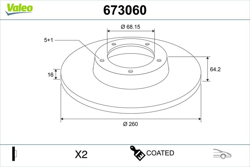 Bremsscheibe VALEO 673060