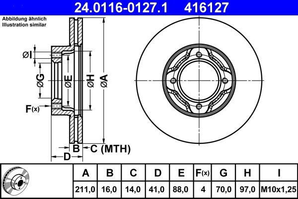 Bremsscheibe ATE 24.0116-0127.1