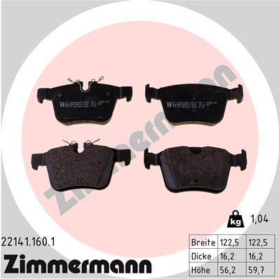 Bremsbelagsatz Bremsbeläge ZIMMERMANN 22141.160.1
