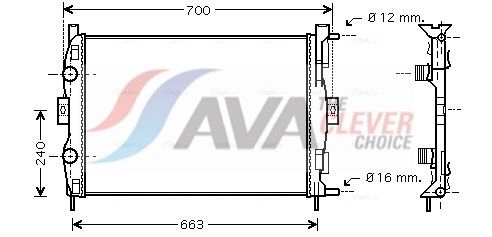 Kühler, Motorkühlung AVA QUALITY COOLING RT2306