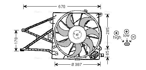 Lüfter, Motorkühlung AVA QUALITY COOLING ol7509