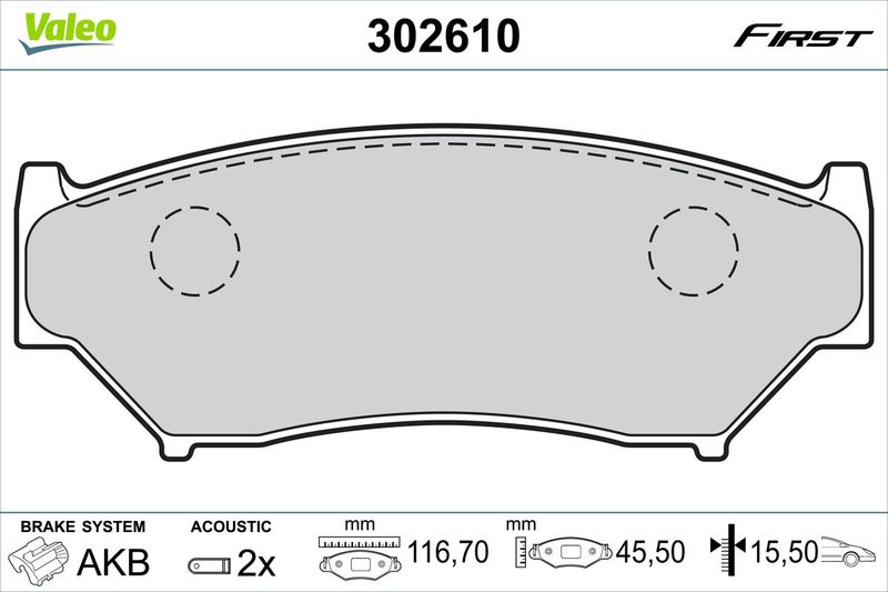 Bremsbelagsatz, Scheibenbremse VALEO 302610