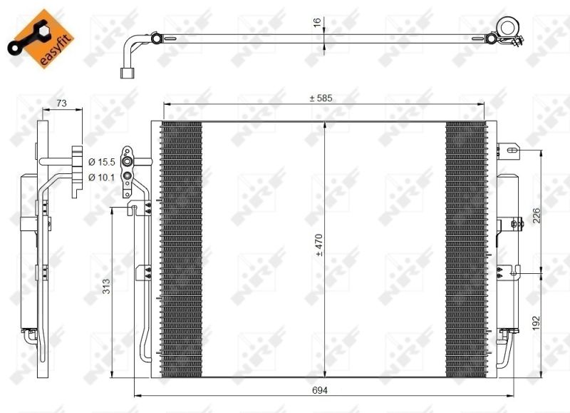 Kondensator, Klimaanlage NRF 350217