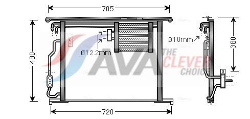 Kondensator, Klimaanlage AVA QUALITY COOLING MS5467