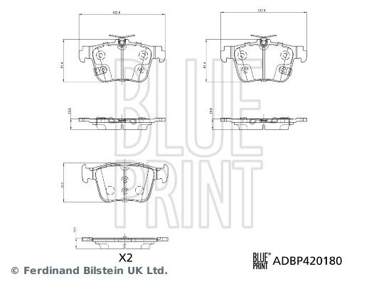 Bremsbelagsatz Bremsbeläge BLUE PRINT ADBP420180