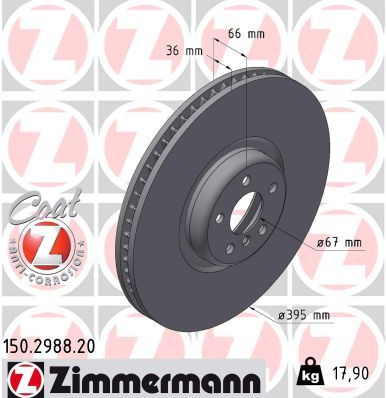 Bremsscheibe ZIMMERMANN 150.2988.20