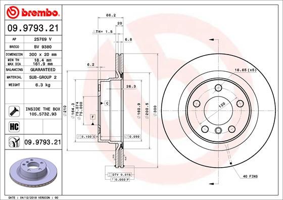 Bremsscheibe BREMBO 09.9793.21