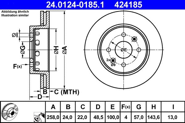 Bremsscheibe Ate 24.0124-0185.1