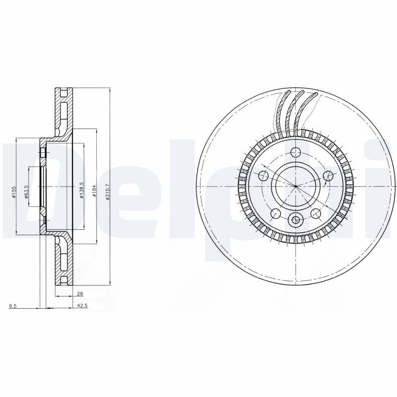 Bremsscheibe DELPHI BG3784