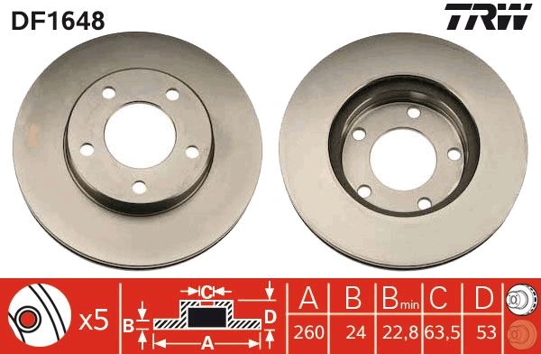 Bremsscheibe TRW DF1648