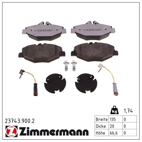 Bremsbelagsatz, Scheibenbremse ZIMMERMANN 23743.900.2
