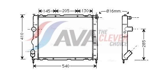 Kühler, Motorkühlung AVA QUALITY COOLING RT2268