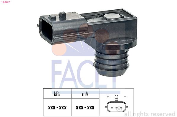 Drucksensor, Bremskraftverstärker FACET 10.3427