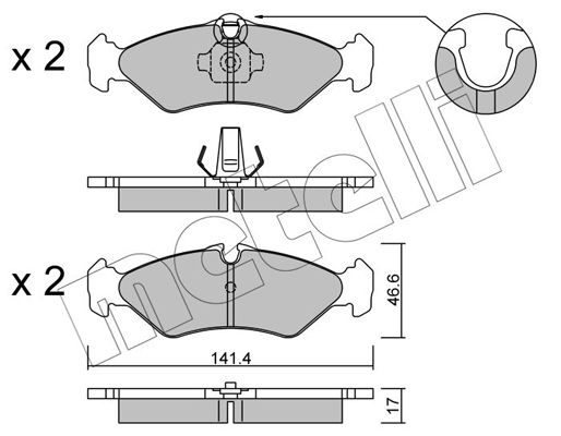 Bremsbelagsatz Bremsbeläge METELLI 22-0571-1