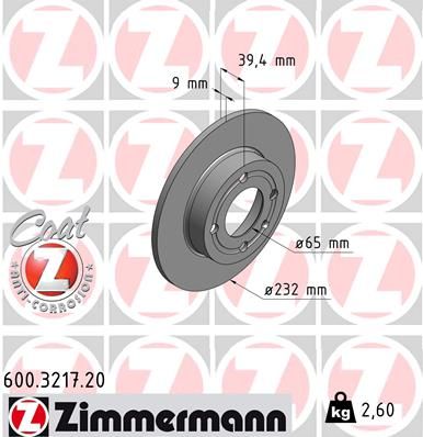 Bremsscheibe ZIMMERMANN 600.3217.20