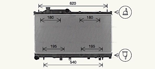 Kühler, Motorkühlung AVA QUALITY COOLING su2116
