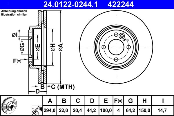 Bremsscheibe ATE 24.0122-0244.1