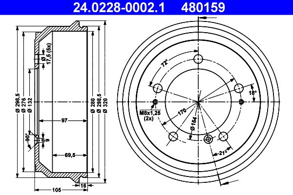 Bremstrommel Ate 24.0228-0002.1