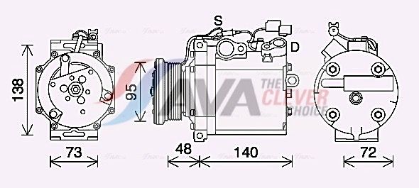 Kompressor, Klimaanlage AVA QUALITY COOLING MTAK267