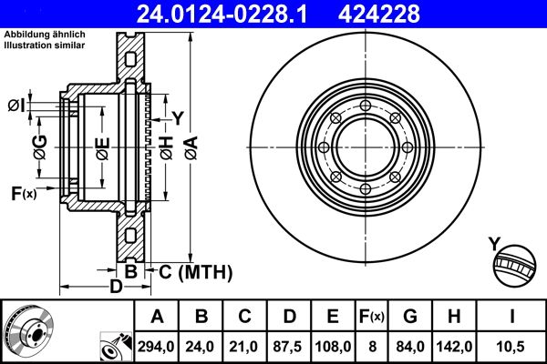 Bremsscheibe ATE 24.0124-0228.1