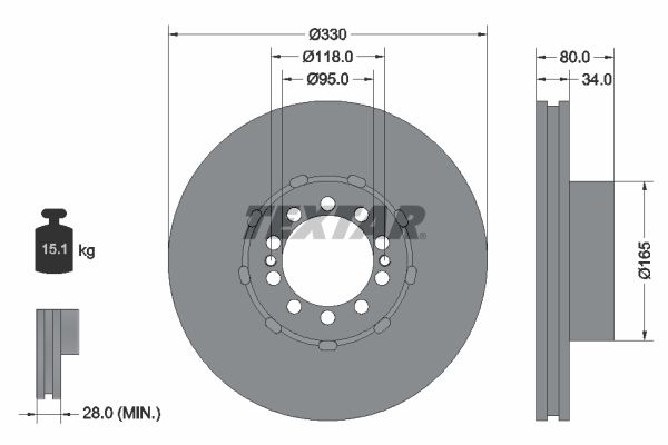 Bremsscheibe TEXTAR 93192600