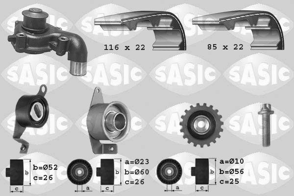 Wasserpumpe + Zahnriemensatz SASIC 3906011