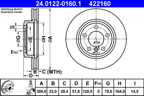 Bremsscheibe ATE 24.0122-0160.1