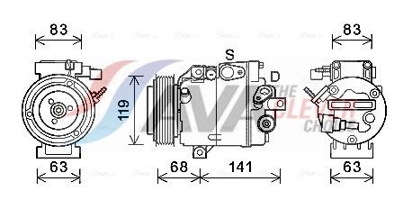 Kompressor, Klimaanlage AVA QUALITY COOLING HYK342
