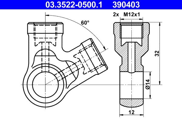 Ringstutzen, Rohrleitung ATE 03.3522-0500.1