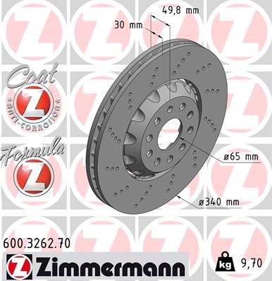 Bremsscheibe ZIMMERMANN 600.3262.70