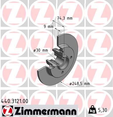Bremsscheibe ZIMMERMANN 440.3121.00