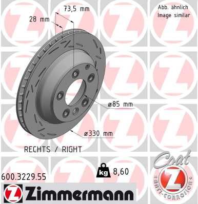 Bremsscheibe ZIMMERMANN 600.3229.55