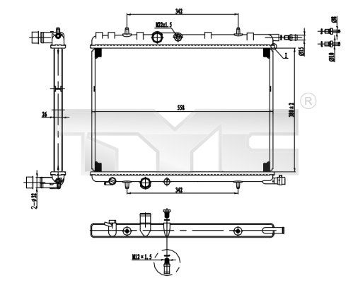Kühler, Motorkühlung TYC 726-0016