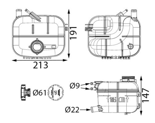 Ausgleichsbehälter, Kühlmittel MAHLE CRT163000S
