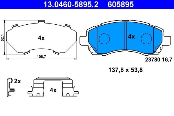Bremsbelagsatz, Scheibenbremse ATE 13.0460-5895.2